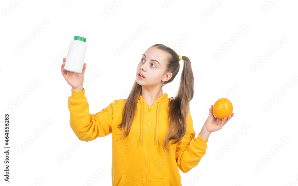 hard choice. choice between natural products and pills. presenting vitamin product. hard choice. choice between natural products and pills. presenting vitamin product.