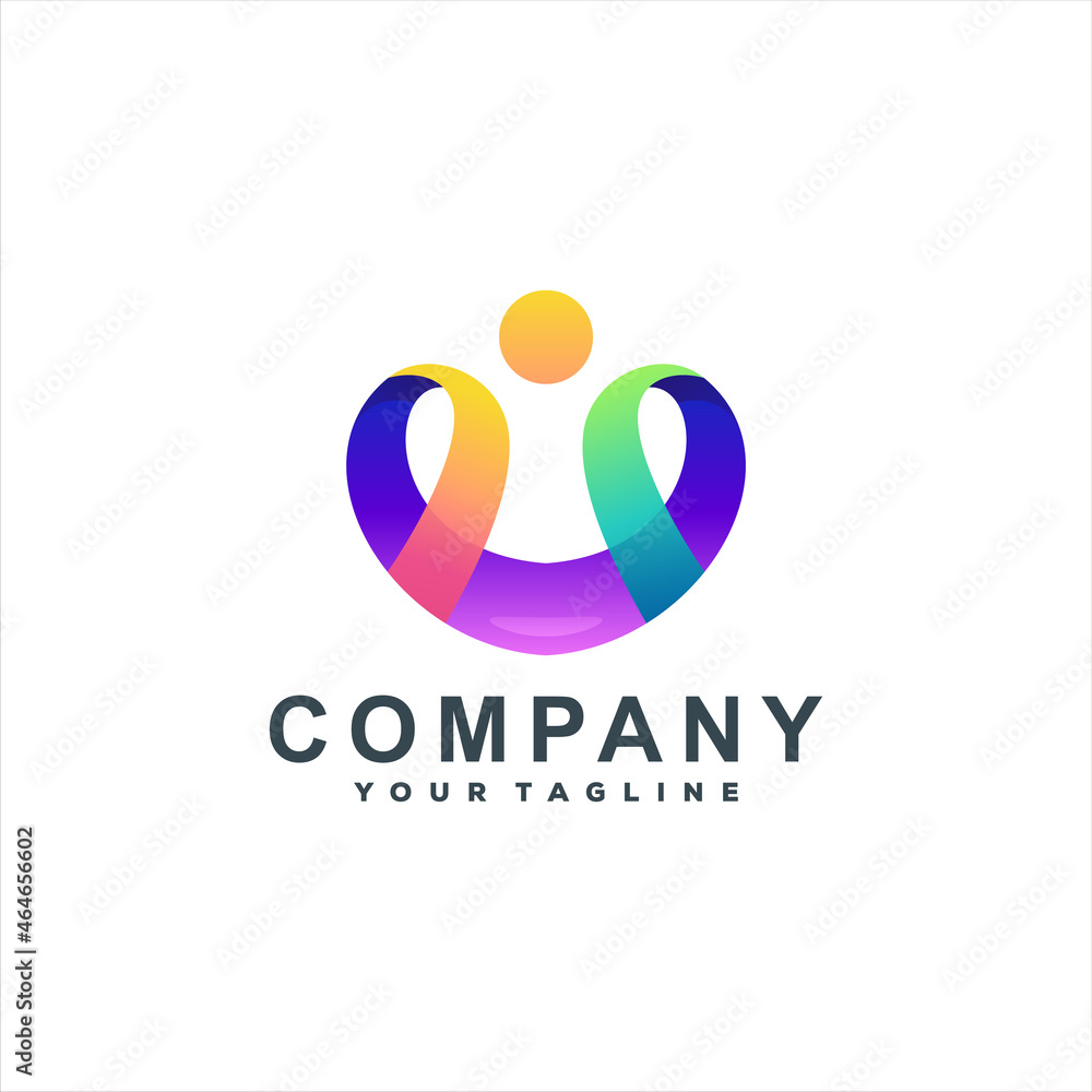 people color gradient logo design people color gradient logo design