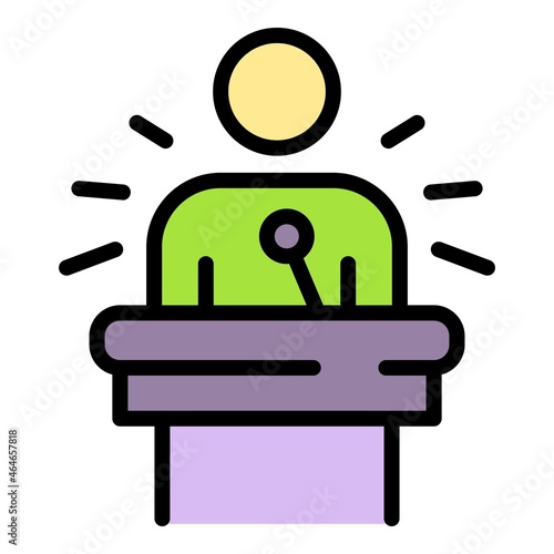 Internship speech icon. Outline internship speech vector icon color flat isolated