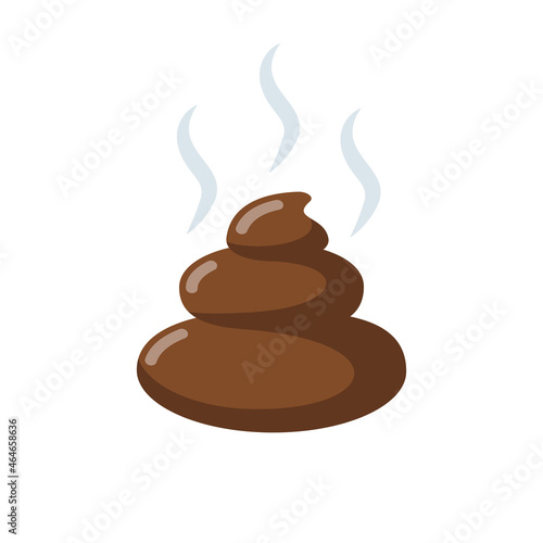 Shit cartoon icon. Vector design flat illustration. Excrement and smell. Isolated on white background.
