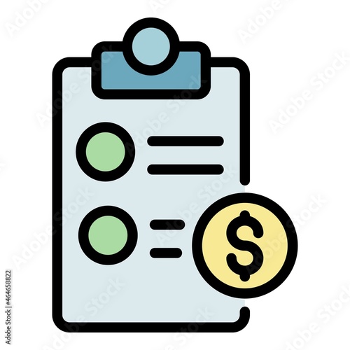 Private clinic payment icon. Outline private clinic payment vector icon color flat isolated