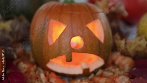 jack o lantern blurred focus