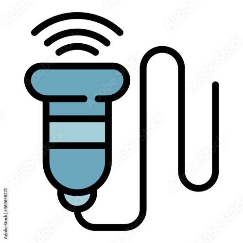 Gynecology ultrasound tool icon. Outline gynecology ultrasound tool vector icon color flat isolated