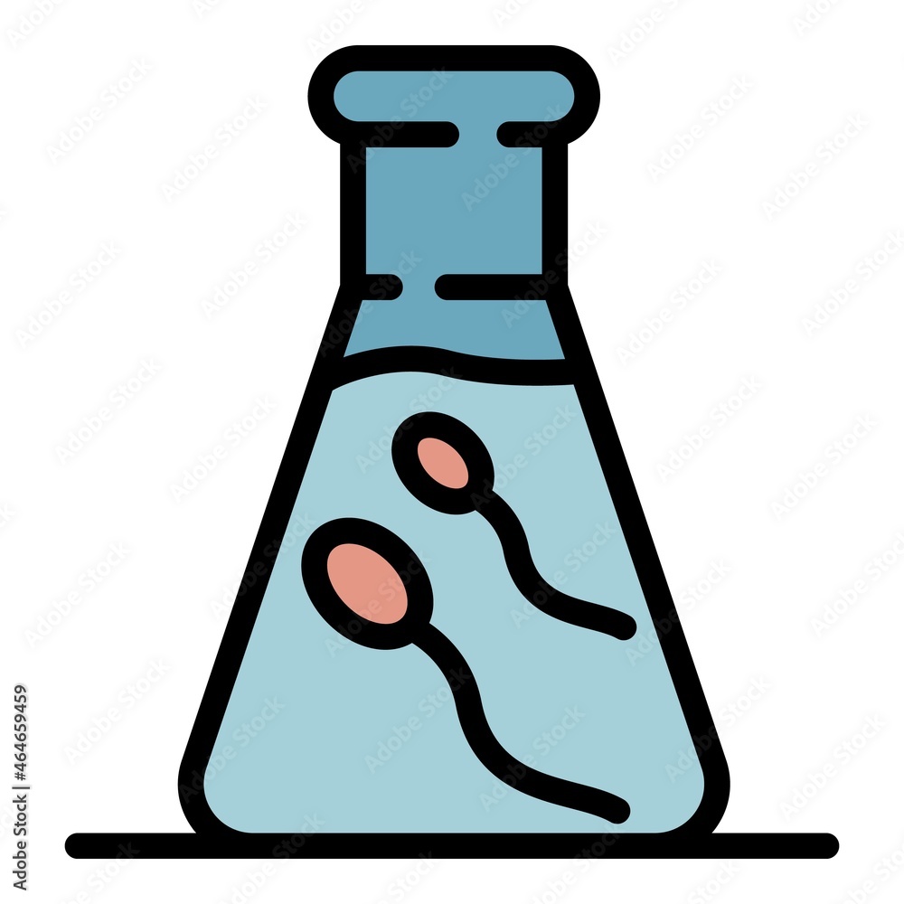 Sperm flask icon. Outline sperm flask vector icon color flat isolated Sperm flask icon. Outline sperm flask vector icon color flat isolated