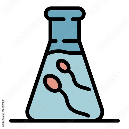 Sperm flask icon. Outline sperm flask vector icon color flat isolated