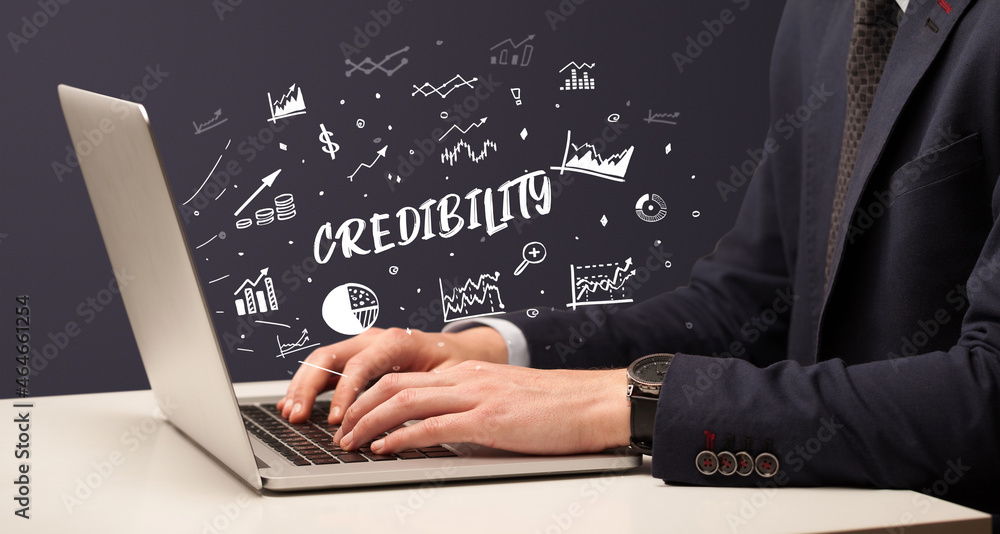 Businessman working on laptop, business concept Businessman working on laptop, business concept
