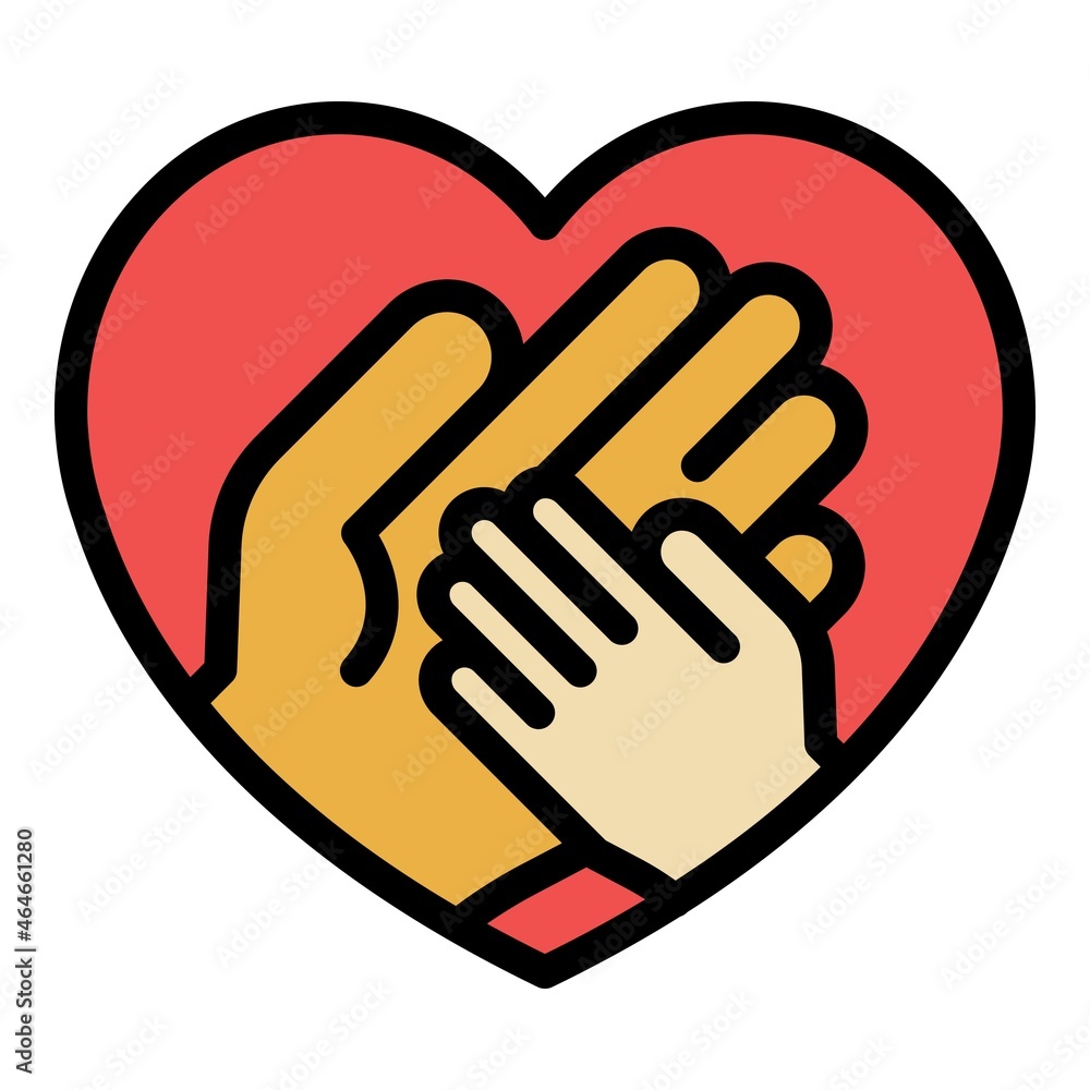 Foster family love icon. Outline foster family love vector icon color flat isolated Foster family love icon. Outline foster family love vector icon color flat isolated