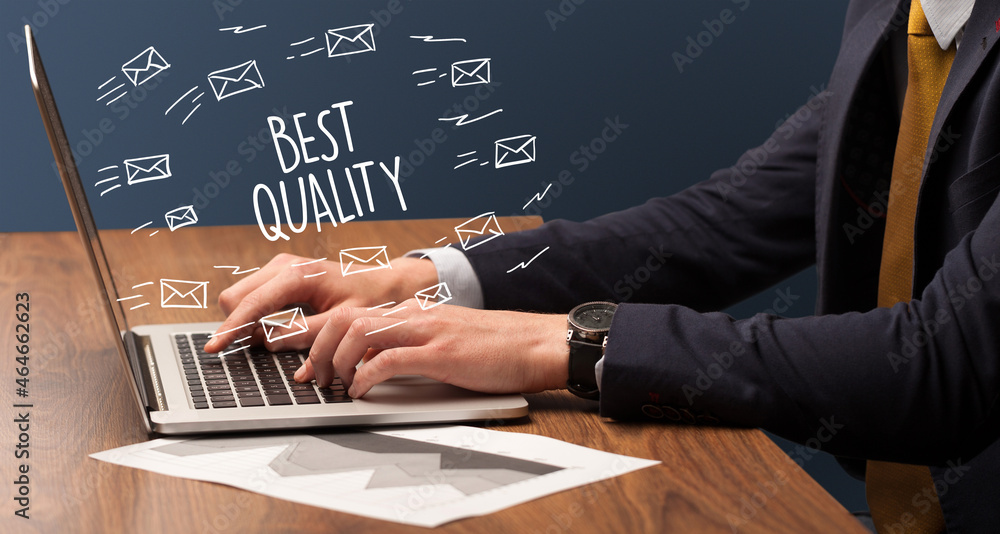Businessman working on laptop, e-commerce concept Businessman working on laptop, e-commerce concept