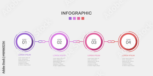 Timeline infographic design element and number 4 options