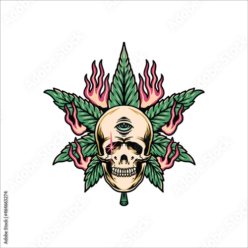 ganja tattoo vector design
