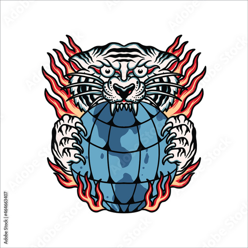 tiger tattoo illustration vector design