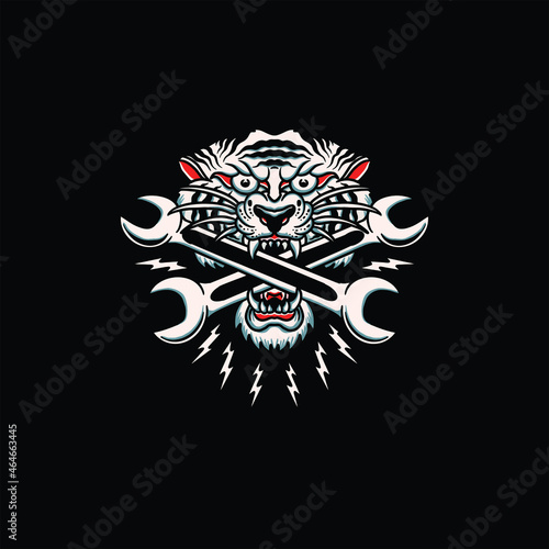 tiger tattoo illustration vector design