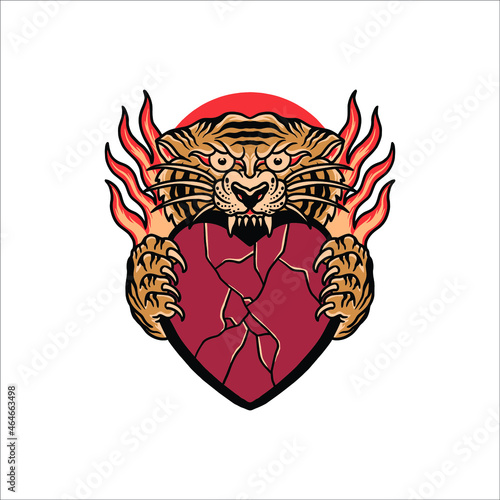 tiger tattoo illustration vector design