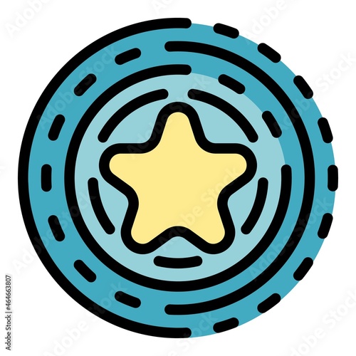 Consumer star excellence icon. Outline consumer star excellence vector icon color flat isolated