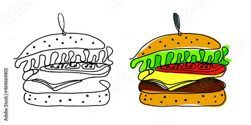Burger hand drawing vector illustration
