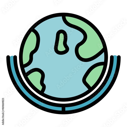 Global startup innovation icon. Outline global startup innovation vector icon color flat isolated