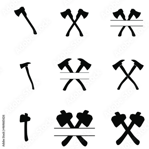 Axe icon vector set. forester illustration sign collection. chop wood symbol or logo.