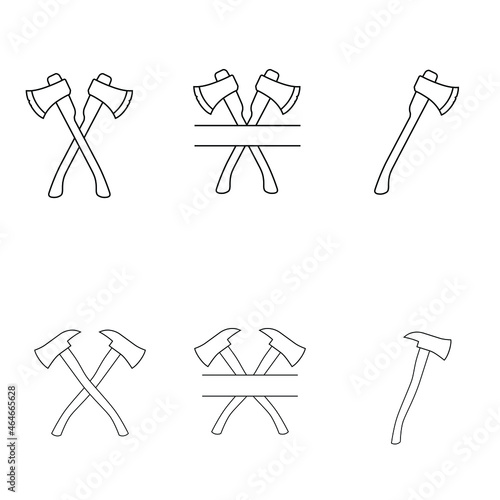 Axe icon vector set. forester illustration sign collection. chop wood symbol or logo.