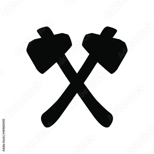 Axe icon vector. forester illustration sign. chop wood symbol or logo.