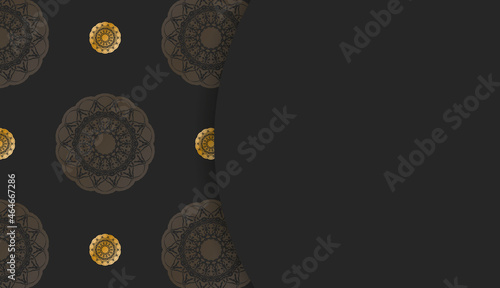 Black background with Indian gold ornaments and place under your text