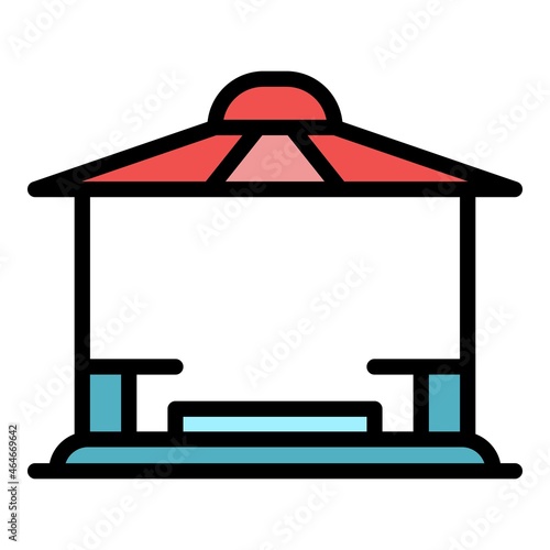 Patio gazebo icon. Outline patio gazebo vector icon color flat isolated