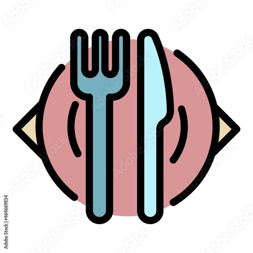 Wedding ceremony dishes icon. Outline wedding ceremony dishes vector icon color flat isolated