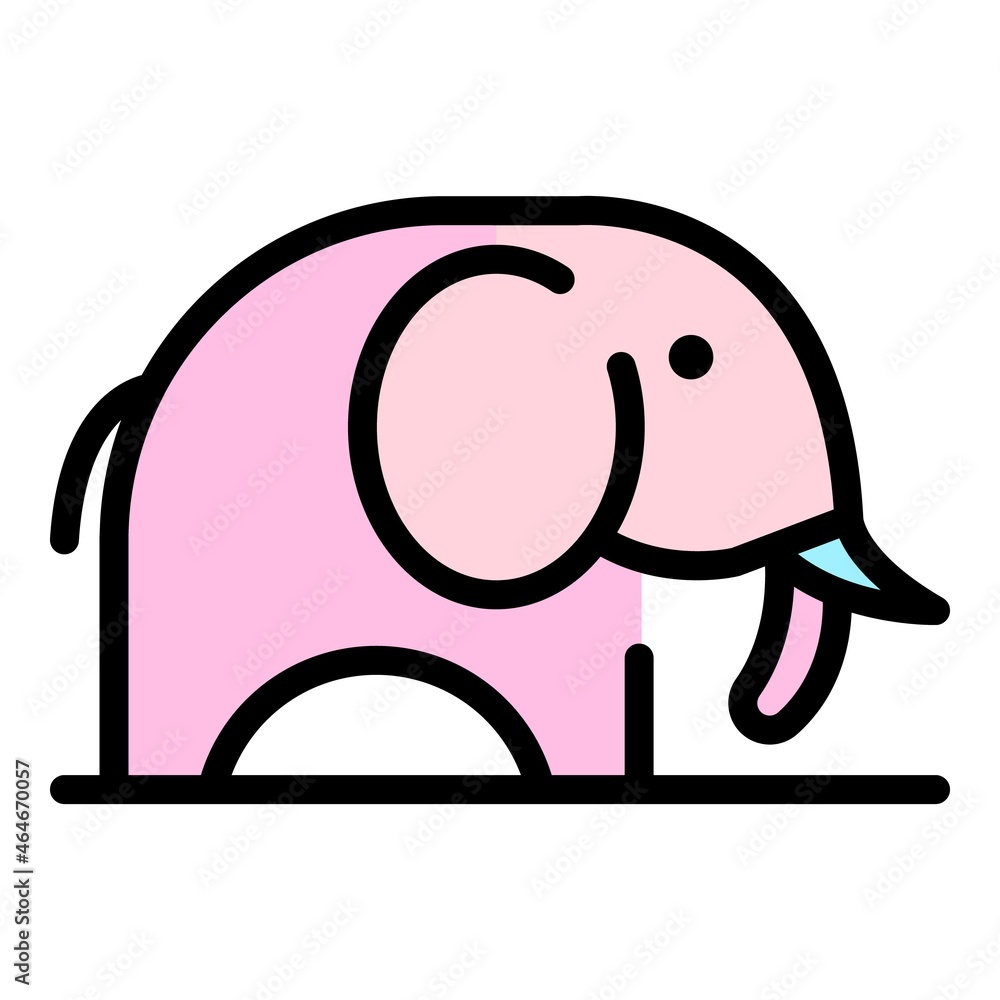 Africa elephant icon. Outline Africa elephant vector icon color flat isolated Africa elephant icon. Outline Africa elephant vector icon color flat isolated