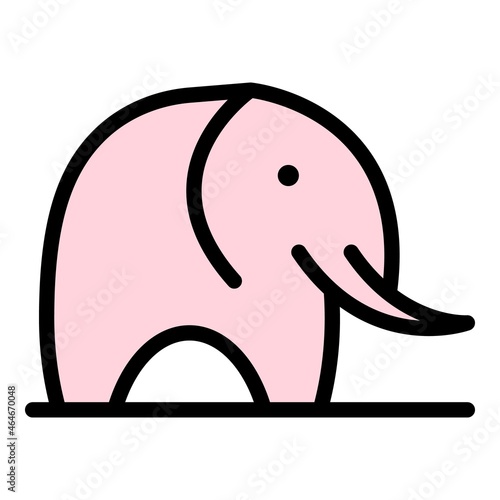 Animal elephant icon. Outline animal elephant vector icon color flat isolated