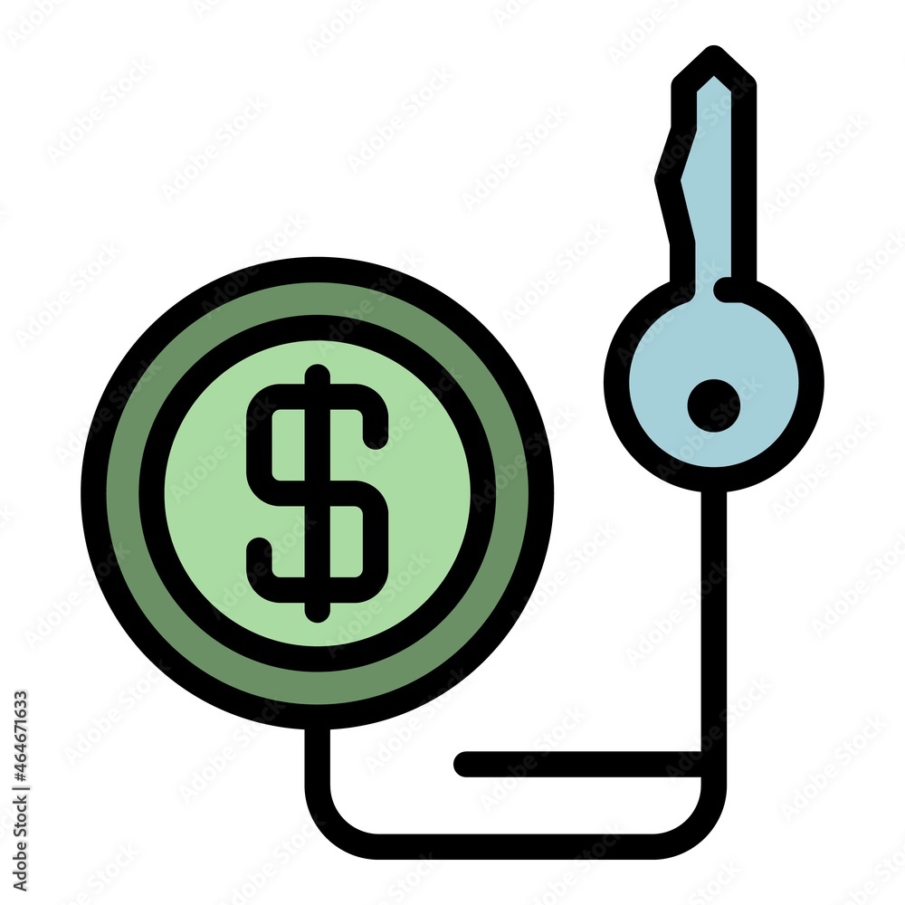 Loan apartment key icon. Outline loan apartment key vector icon color flat isolated Loan apartment key icon. Outline loan apartment key vector icon color flat isolated