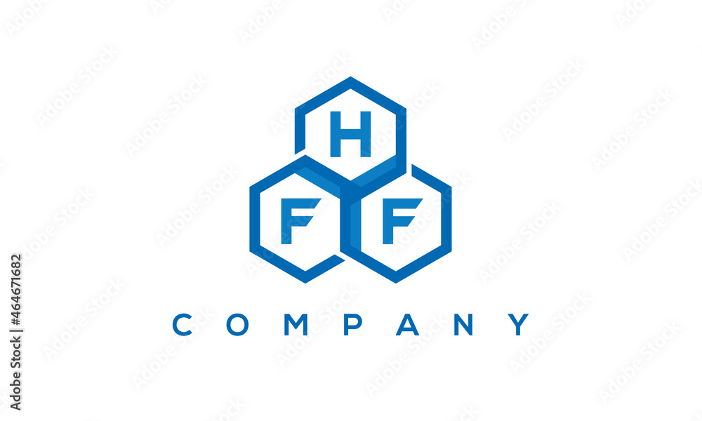 HFF three letters creative polygon hexagon logo	