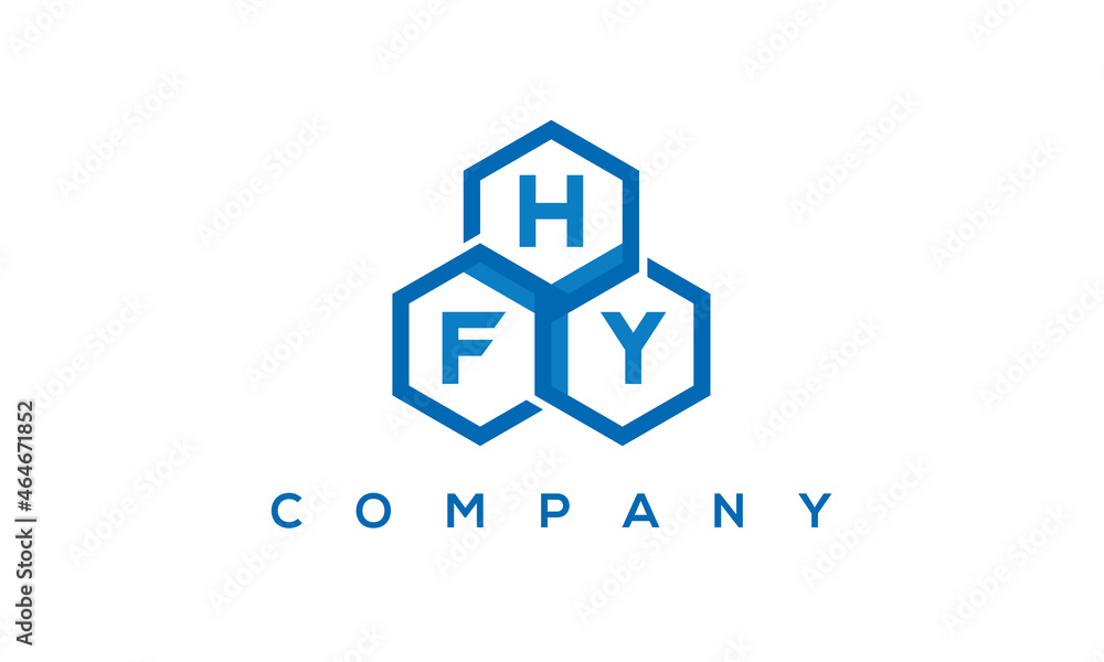 HFY three letters creative polygon hexagon logo HFY three letters creative polygon hexagon logo
