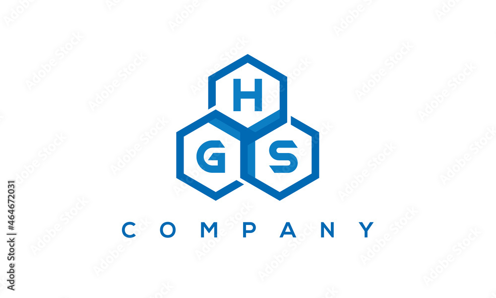 HGS three letters creative polygon hexagon logo	