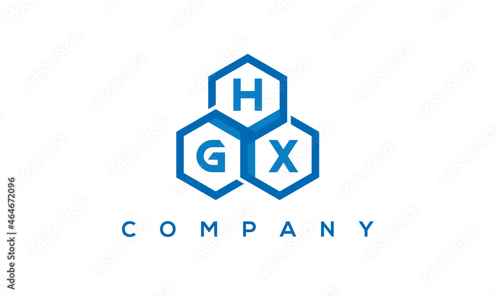 HGX three letters creative polygon hexagon logo HGX three letters creative polygon hexagon logo