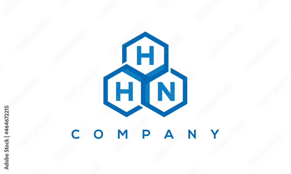 HHN three letters creative polygon hexagon logo HHN three letters creative polygon hexagon logo