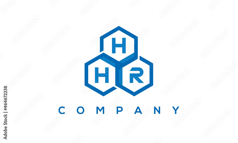 HHR three letters creative polygon hexagon logo	