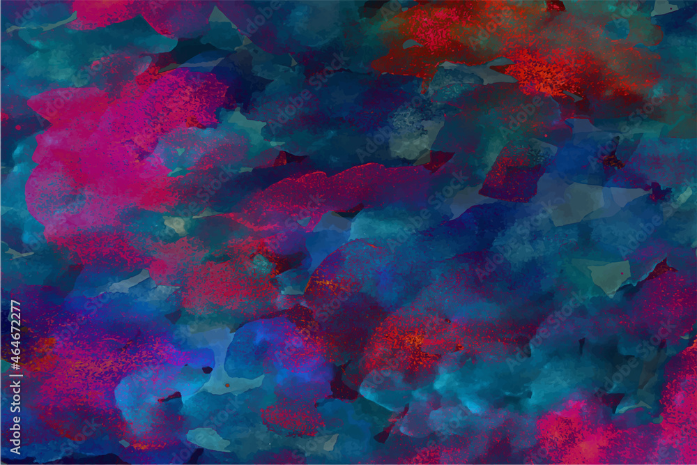 flowing smoke illustration. Multicolor smoke flowing on different direction. Magic blue and red fog.
