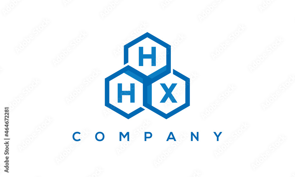 HHX three letters creative polygon hexagon logo	