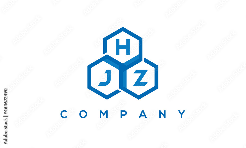 HJZ three letters creative polygon hexagon logo	
