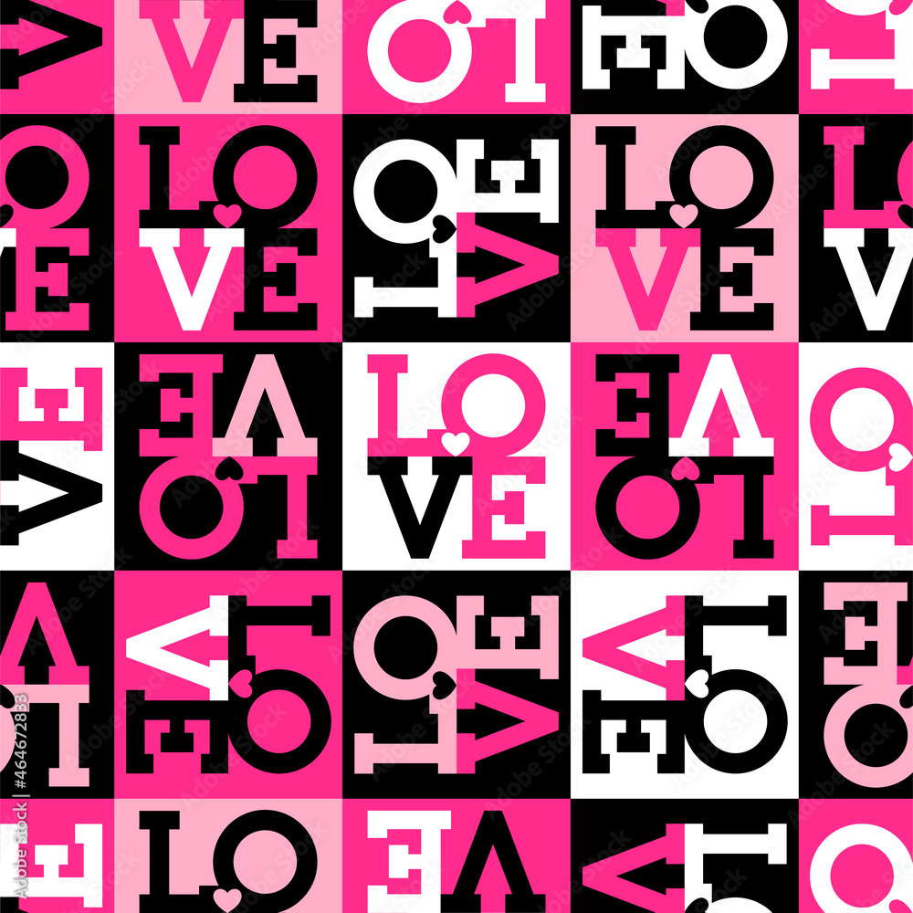 Seamless pattern of word “LOVE” for valentine’s day. Seamless pattern of word “LOVE” for valentine’s day.
