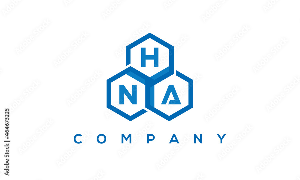 HNA three letters creative polygon hexagon logo HNA three letters creative polygon hexagon logo