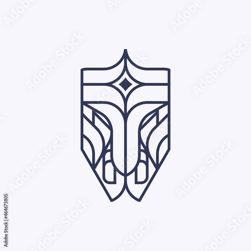 Modern, Abstract, Minimalist, Geometric, Warrior Logo Vector Design Illustration