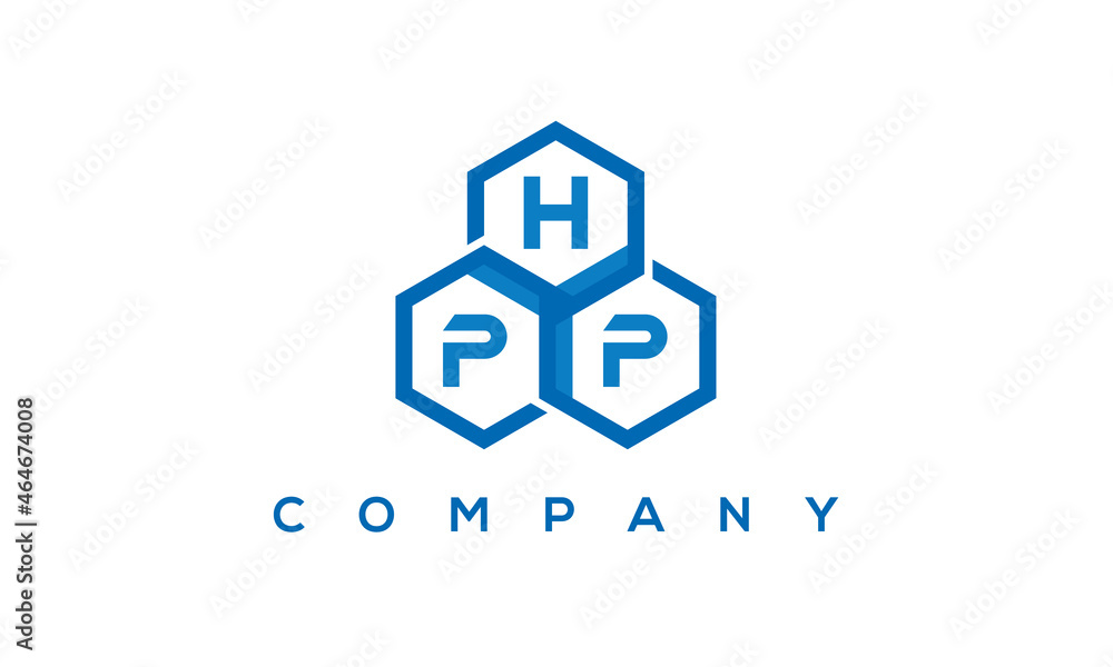 HPP three letters creative polygon hexagon logo	