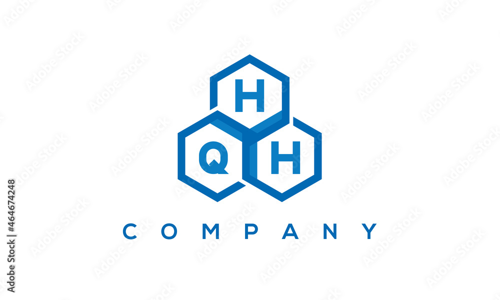 HQH three letters creative polygon hexagon logo	
