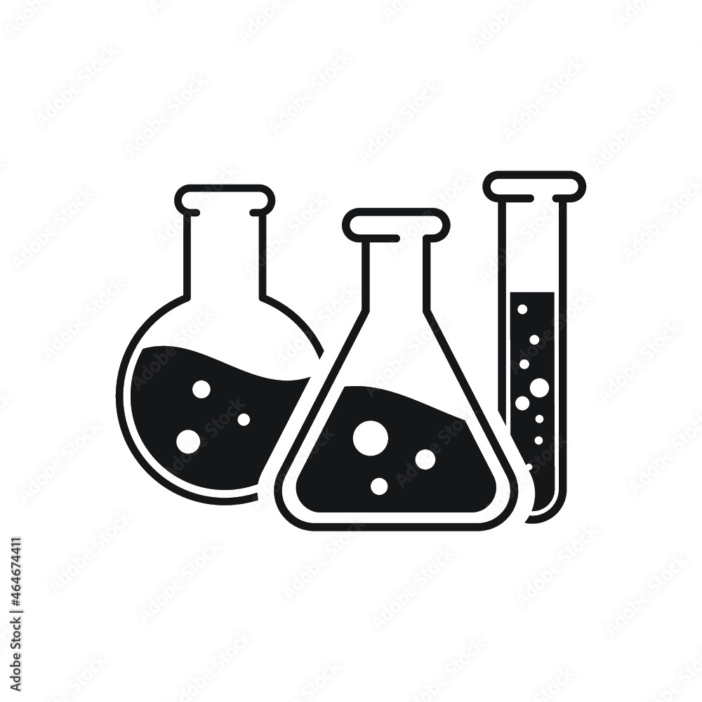 Chemistry lab flask, science symbol. Chemistry lab flask, science symbol.