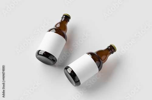 Obraz na płótnie Steinie beer bottle mockup with blank label.