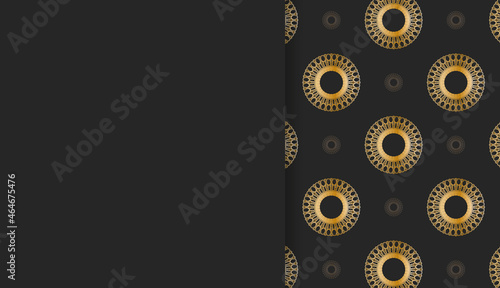 Baner in black with Greek gold pattern and place under your text