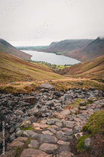 Path to Scafell Pike(view from top), Lake District, UK