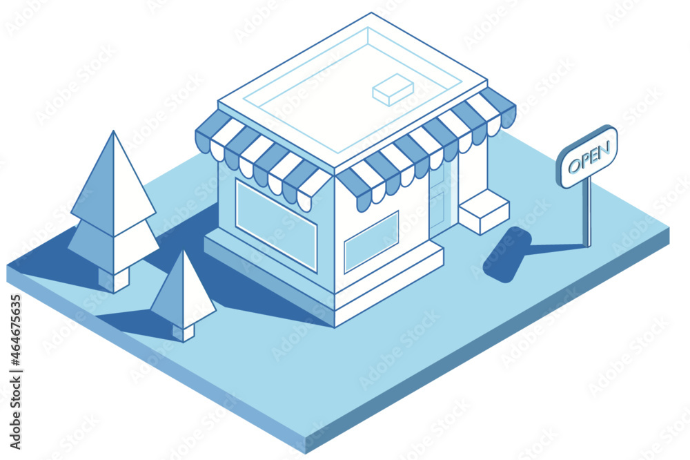 isometric cafe place isometric cafe place