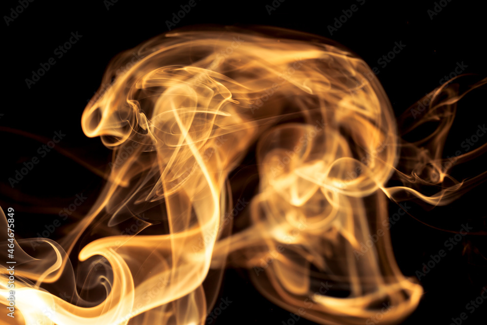 Gold smoke on black background. Gold smoke on black background.