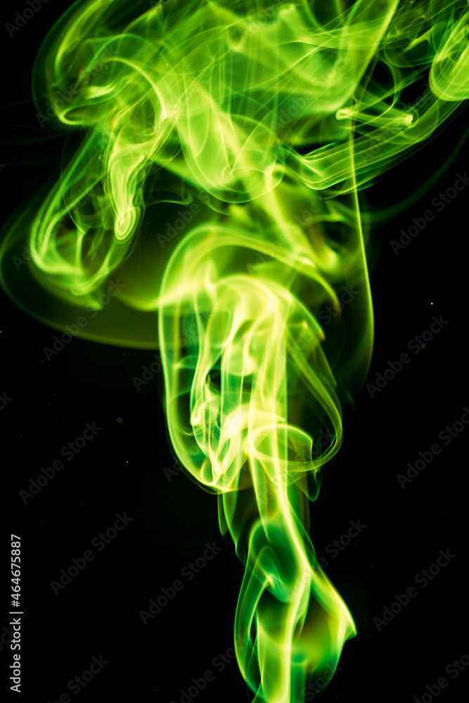 Green smoke on black background. Green smoke on black background.